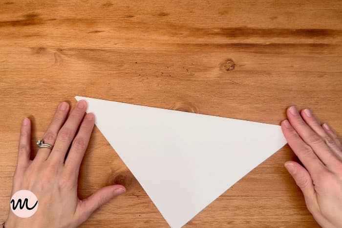 how to make a paper snowflake step 2 part b large triangle