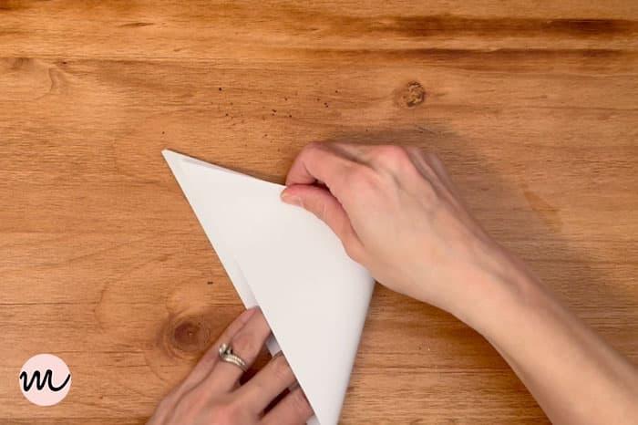 how to make a paper snowflake step 3 fold triangle