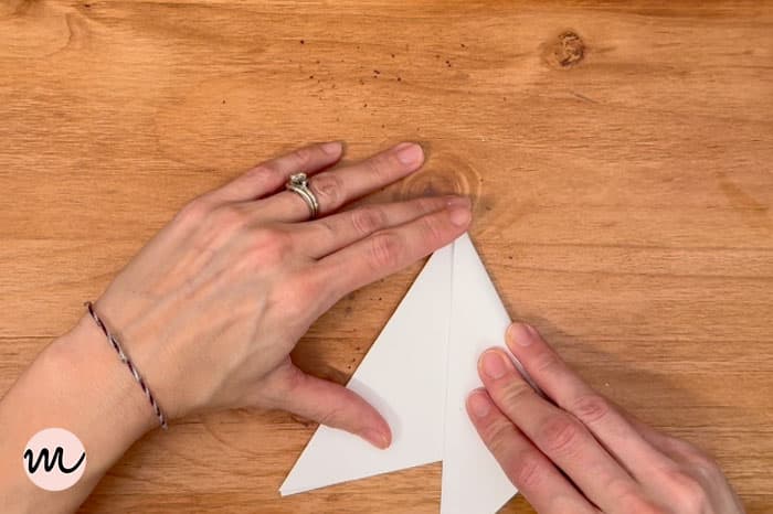 how to make a paper snowflake step 5 fold in thirds