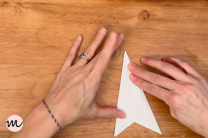 how to make a paper snowflake step 6 fold last third