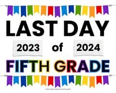 last day of fifth grade sign