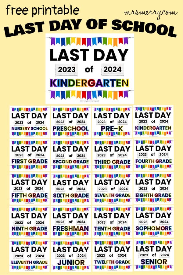 last day of school 2024 printable