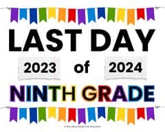 ninth grade sign 2024 school year