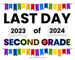 2024 last day of second grade printable