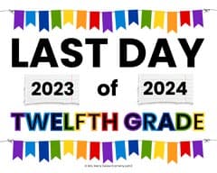 twelfth grade last day of school print out